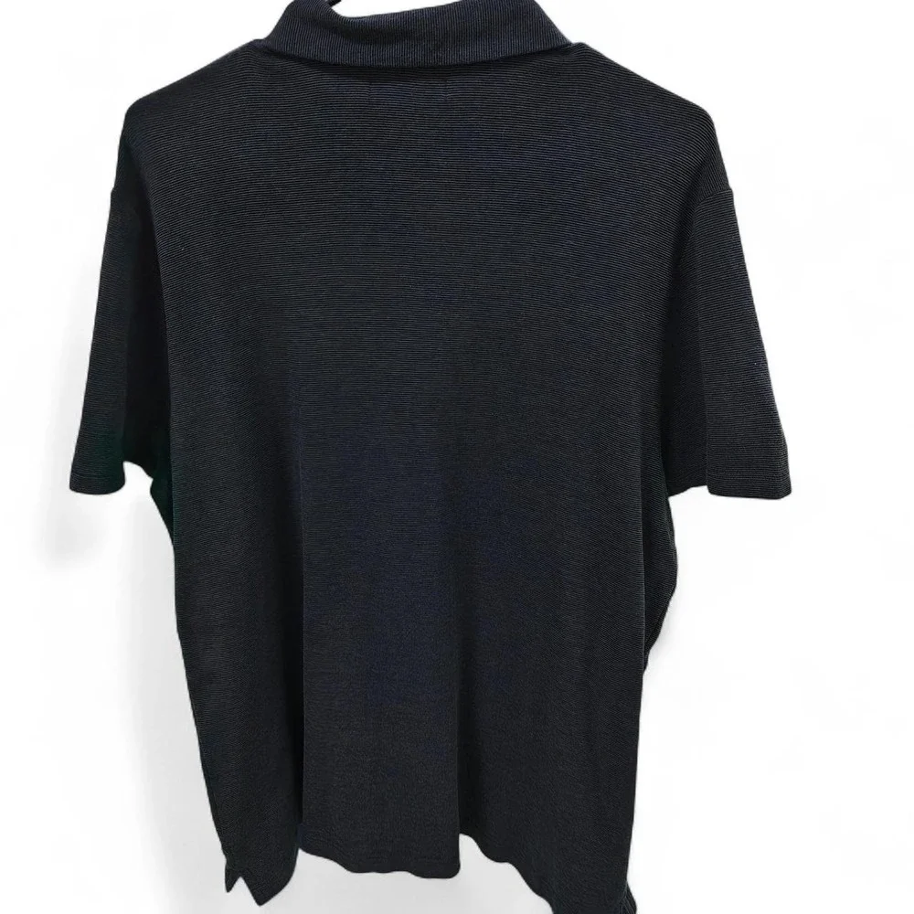 Banana Republic Mens Black Ribbed Short Sleeve Polo Shirt XL